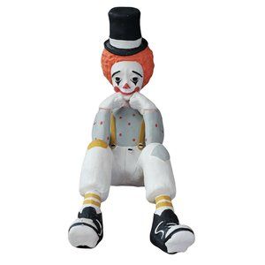 Signed Dated Circus Clown Sculpture Statue 1986 Eduardo Frytz Chalkware 10x 9"